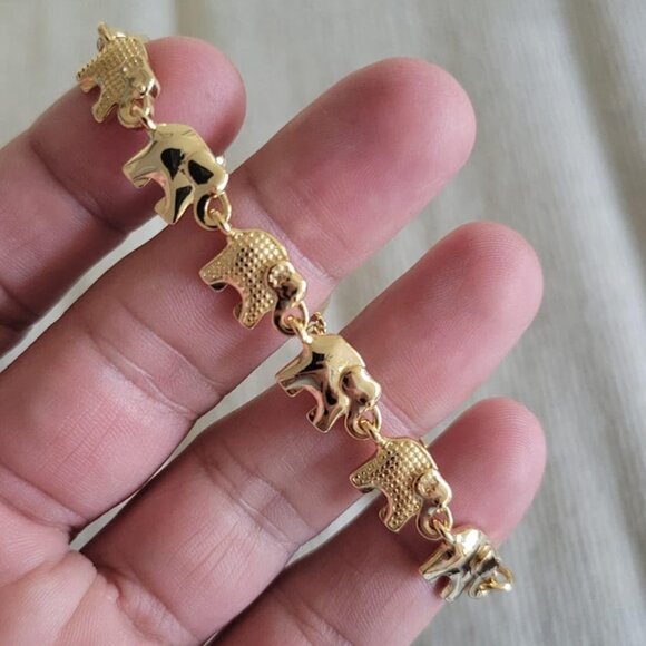 Neiman Marcus 18K Gold Plated Elephant Bracelet - Picture 2 of 4